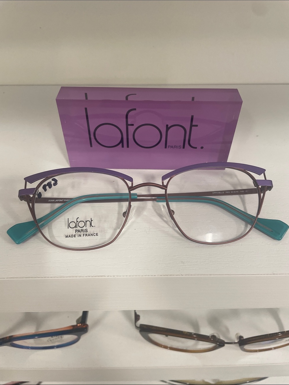 Lafont Paris Women's Purple & Teal Metal Frame Glasses